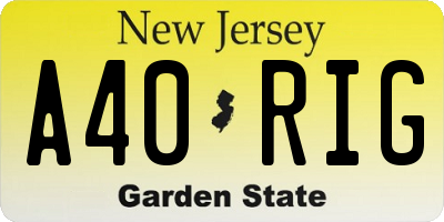 NJ license plate A40RIG