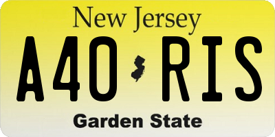 NJ license plate A40RIS