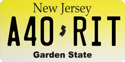 NJ license plate A40RIT