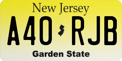 NJ license plate A40RJB