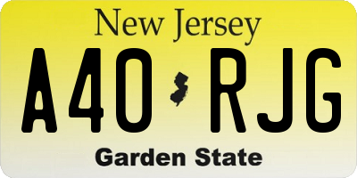 NJ license plate A40RJG
