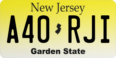 NJ license plate A40RJI
