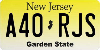 NJ license plate A40RJS