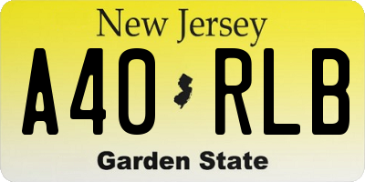 NJ license plate A40RLB