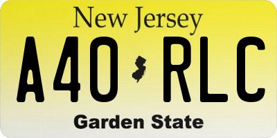 NJ license plate A40RLC