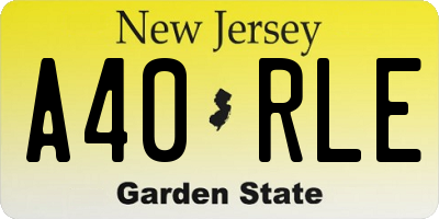 NJ license plate A40RLE