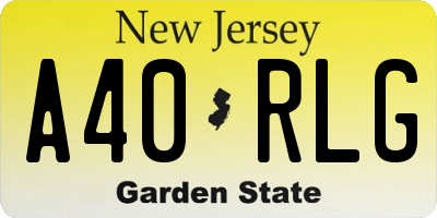 NJ license plate A40RLG