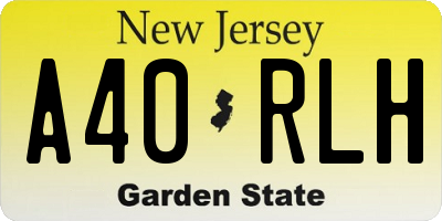 NJ license plate A40RLH