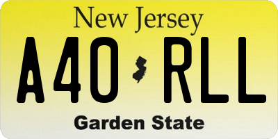 NJ license plate A40RLL