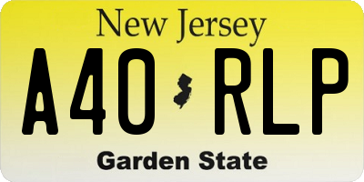 NJ license plate A40RLP