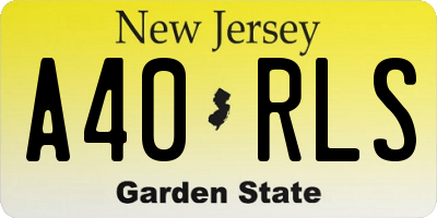 NJ license plate A40RLS