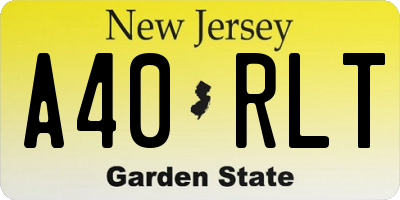 NJ license plate A40RLT