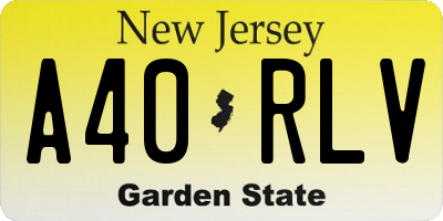 NJ license plate A40RLV