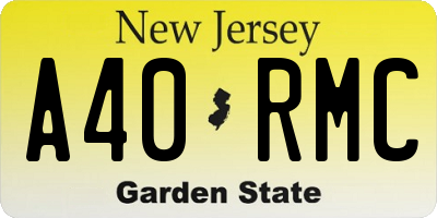NJ license plate A40RMC