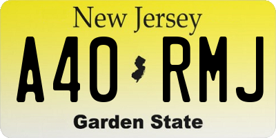 NJ license plate A40RMJ