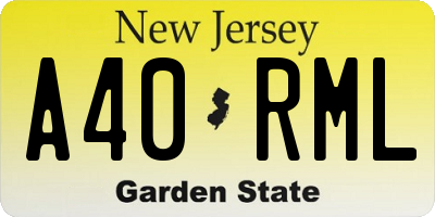 NJ license plate A40RML
