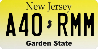 NJ license plate A40RMM
