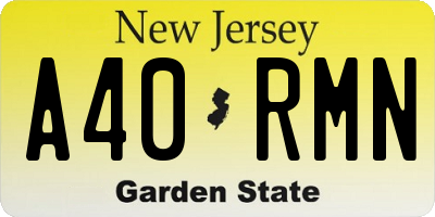NJ license plate A40RMN