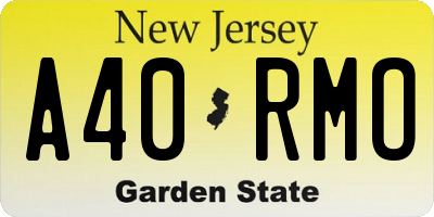 NJ license plate A40RMO