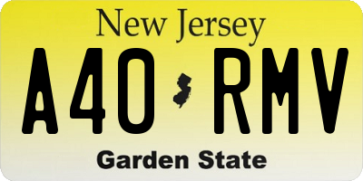 NJ license plate A40RMV