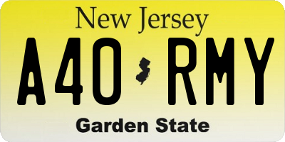 NJ license plate A40RMY