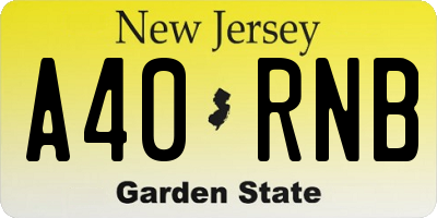 NJ license plate A40RNB