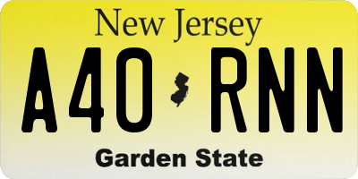 NJ license plate A40RNN