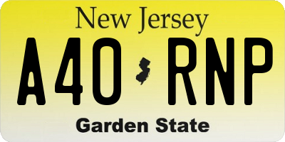 NJ license plate A40RNP