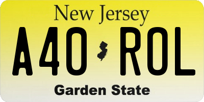 NJ license plate A40ROL