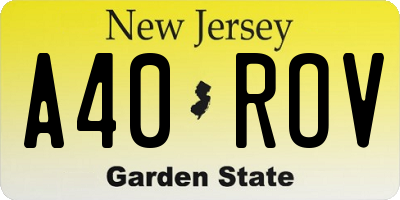 NJ license plate A40ROV