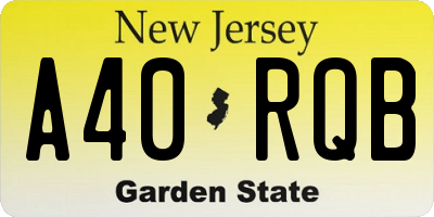 NJ license plate A40RQB