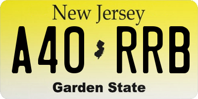 NJ license plate A40RRB