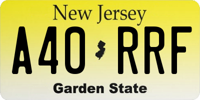 NJ license plate A40RRF