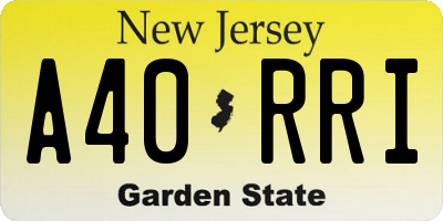 NJ license plate A40RRI