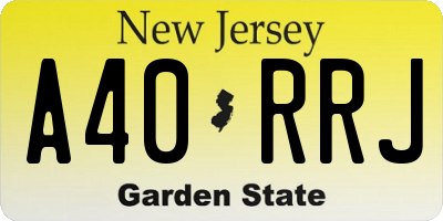 NJ license plate A40RRJ