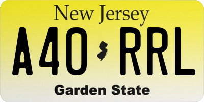NJ license plate A40RRL