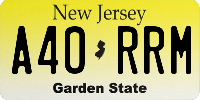 NJ license plate A40RRM
