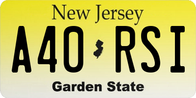 NJ license plate A40RSI