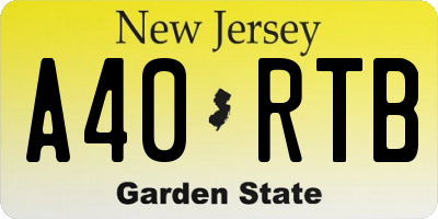 NJ license plate A40RTB
