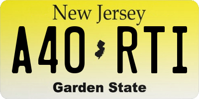 NJ license plate A40RTI