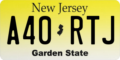 NJ license plate A40RTJ