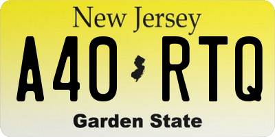 NJ license plate A40RTQ