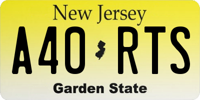 NJ license plate A40RTS