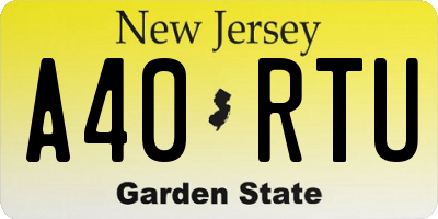 NJ license plate A40RTU