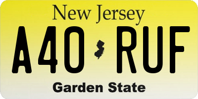 NJ license plate A40RUF