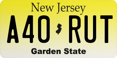 NJ license plate A40RUT