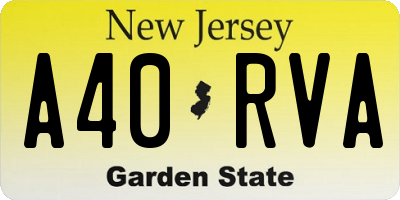 NJ license plate A40RVA