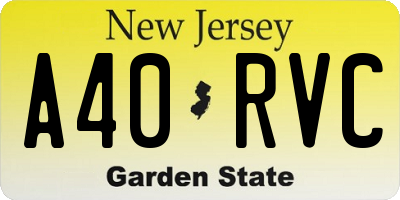 NJ license plate A40RVC