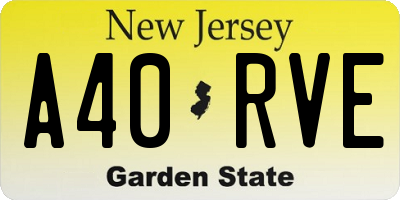 NJ license plate A40RVE