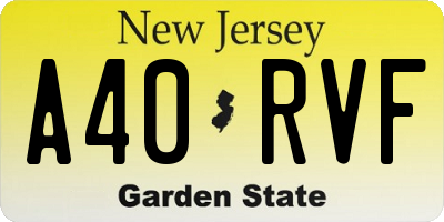 NJ license plate A40RVF